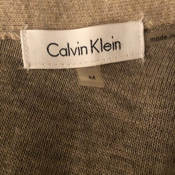 Calvin Klein women’s thigh length color block cardigan in browns SZ S knit blend - Picture 3 of 4